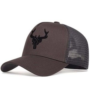 Unisex Animal Antlers Embroidery Baseball Net Caps Spring and Summer Outdoor